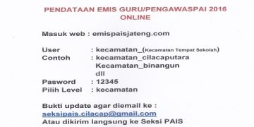 Pendataan EMIS Guru dan Pengawas PAI