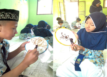 SISWA MTsN KAWUNGANTEN TRAINING MEMBATIK