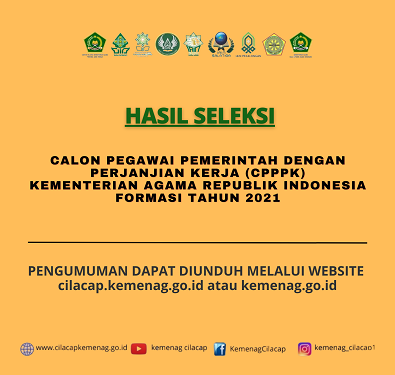 Hasil Seleksi Calon Pegawai Pemerintah Dengan Perjanjian Kerja (CPPPK) Kementerian Agama Formasi Tahun 2021.